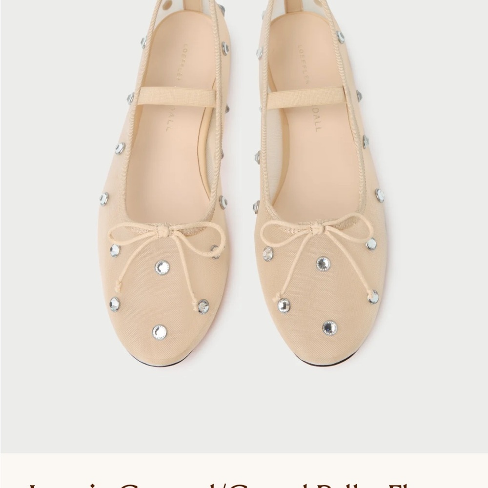 Loeffler Randall Leonie Caramal/Crystal Ballet Flat - Size 8